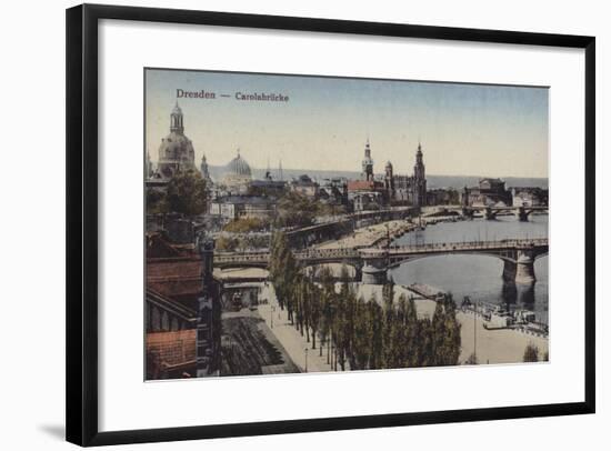 Postcard Depicting the Carola Bridge-null-Framed Photographic Print