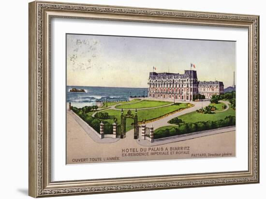 Postcard Depicting the Hotel Du Palais in Biarritz-null-Framed Giclee Print