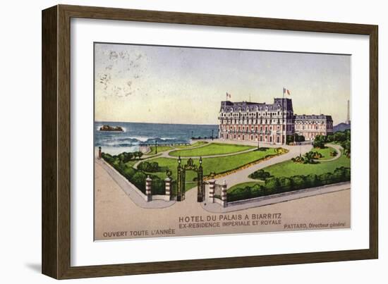 Postcard Depicting the Hotel Du Palais in Biarritz-null-Framed Giclee Print