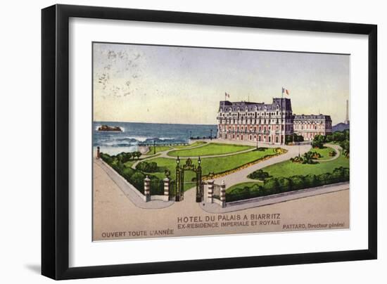 Postcard Depicting the Hotel Du Palais in Biarritz-null-Framed Giclee Print