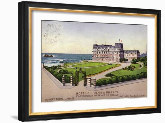 Postcard Depicting the Hotel Du Palais in Biarritz-null-Framed Giclee Print