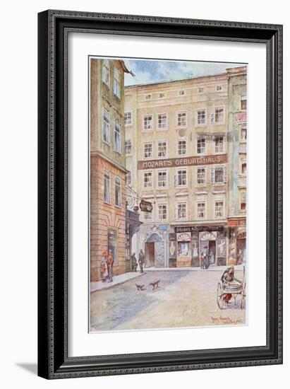 Postcard Depicting the House in Salzburg Where Wolfgang Amadeus Mozart was Born, 1912-Hans Nowack-Framed Giclee Print