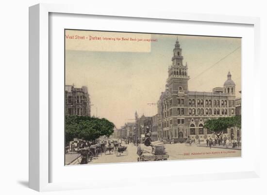 Postcard Depicting West Street in Durban-null-Framed Photographic Print