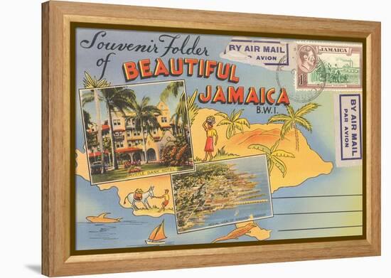 Postcard Folder, Beautiful Jamaica-null-Framed Stretched Canvas