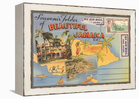 Postcard Folder, Beautiful Jamaica-null-Framed Stretched Canvas