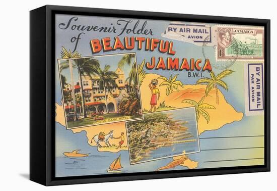 Postcard Folder, Beautiful Jamaica-null-Framed Stretched Canvas