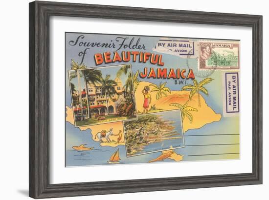 Postcard Folder, Beautiful Jamaica-null-Framed Art Print