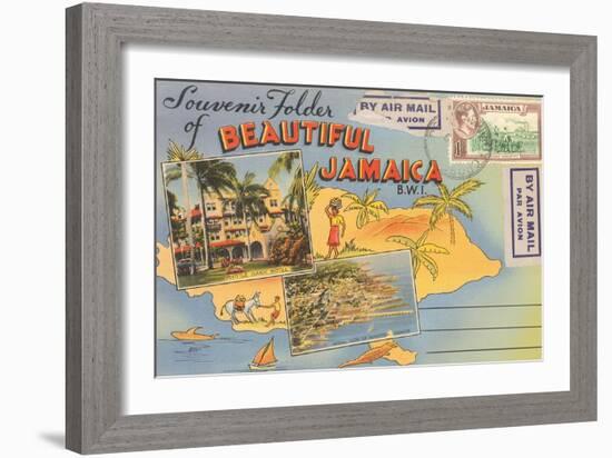 Postcard Folder, Beautiful Jamaica-null-Framed Art Print