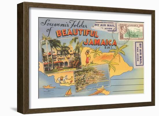 Postcard Folder, Beautiful Jamaica-null-Framed Art Print