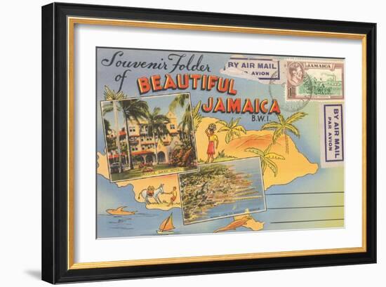 Postcard Folder, Beautiful Jamaica-null-Framed Art Print