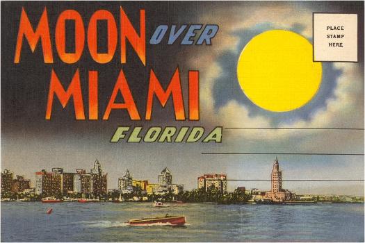 Postcard Folder Moon Over Miami Florida Art Print Art Com Postcard Folder Moon Over Miami Florida Art Print Art Com