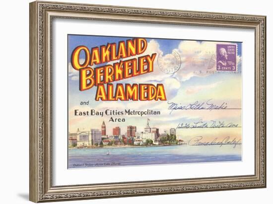 Postcard Folder, Oakland, Berkeley, Alameda, California-null-Framed Art Print