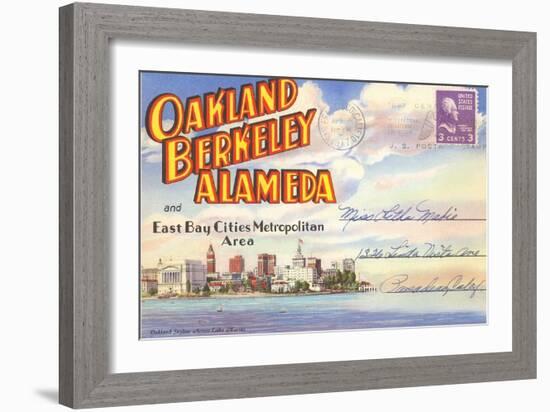 Postcard Folder, Oakland, Berkeley, Alameda, California-null-Framed Art Print