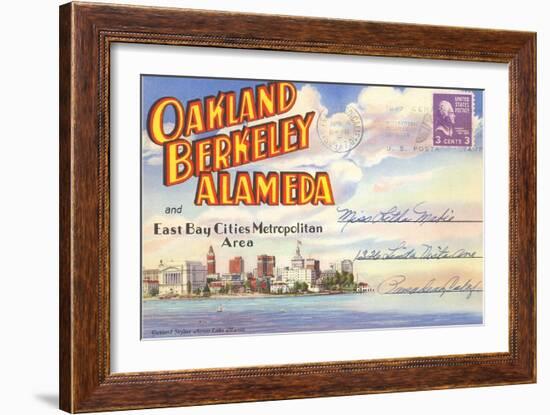 Postcard Folder, Oakland, Berkeley, Alameda, California-null-Framed Art Print