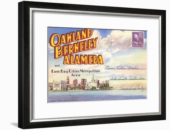 Postcard Folder, Oakland, Berkeley, Alameda, California-null-Framed Art Print