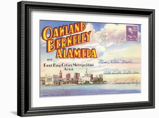 Postcard Folder, Oakland, Berkeley, Alameda, California-null-Framed Art Print