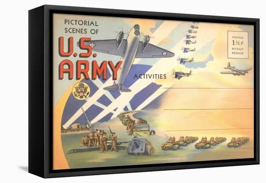 Postcard Folder of US Army-null-Framed Stretched Canvas