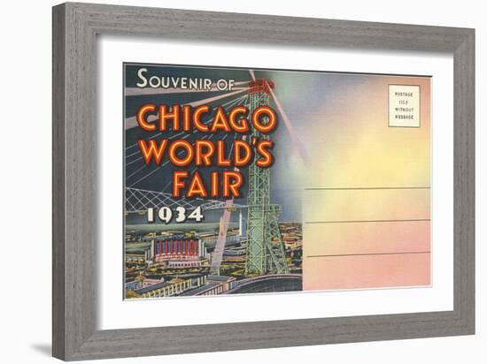 Postcard Folder, Souvenir of Chicago World's Fair-null-Framed Art Print