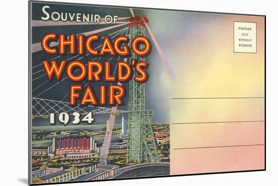 Postcard Folder, Souvenir of Chicago World's Fair-null-Mounted Art Print