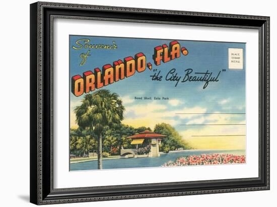 Postcard Folder, Souvenir of Orlando, Florida-null-Framed Premium Giclee Print