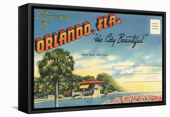 Postcard Folder, Souvenir of Orlando, Florida-null-Framed Stretched Canvas