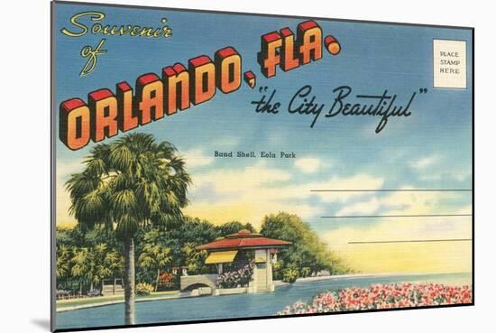 Postcard Folder, Souvenir of Orlando, Florida-null-Mounted Art Print