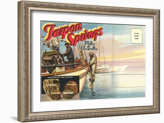 Postcard Folder, Tarpon Springs, Florida-null-Framed Art Print