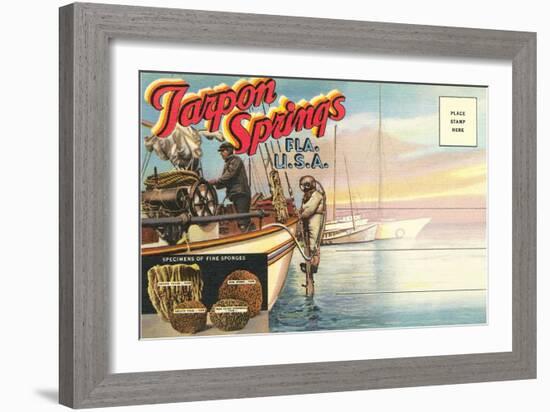 Postcard Folder, Tarpon Springs, Florida-null-Framed Art Print