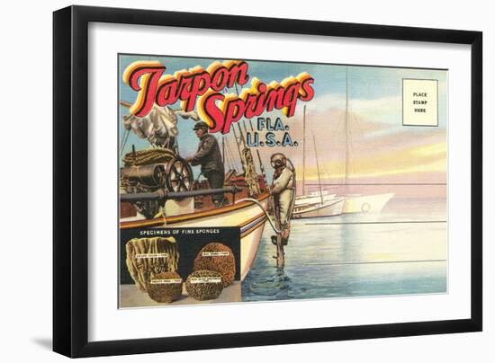 Postcard Folder, Tarpon Springs, Florida-null-Framed Art Print