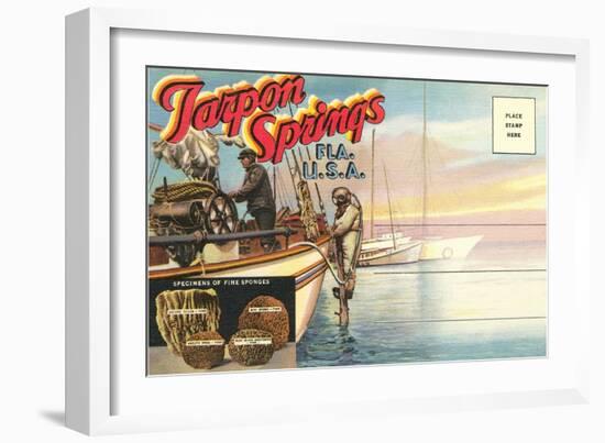 Postcard Folder, Tarpon Springs, Florida-null-Framed Art Print