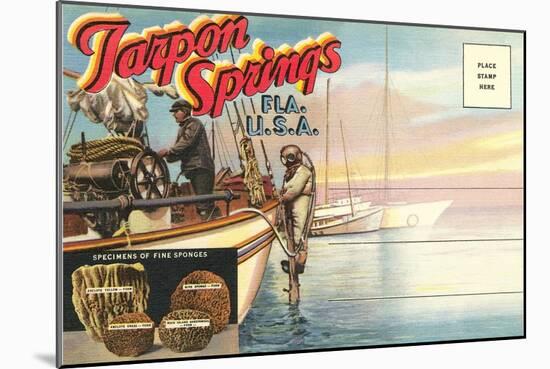 Postcard Folder, Tarpon Springs, Florida-null-Mounted Art Print