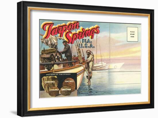 Postcard Folder, Tarpon Springs, Florida-null-Framed Art Print