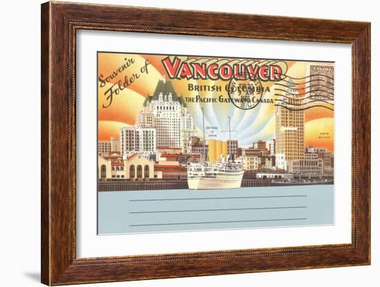 Postcard Folder, Vancouver, British Columbia-null-Framed Art Print