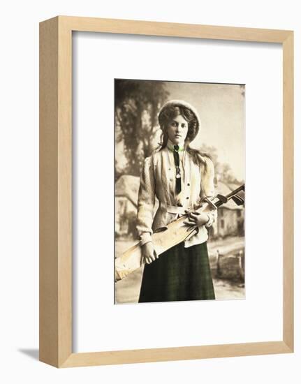 Postcard of a woman golfer, c1912-Unknown-Framed Photographic Print