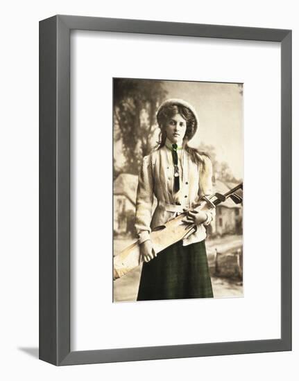 Postcard of a woman golfer, c1912-Unknown-Framed Photographic Print
