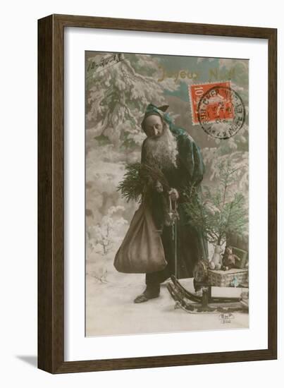 Postcard of Father Christmas, Sent on 24th December 1913-French Photographer-Framed Giclee Print