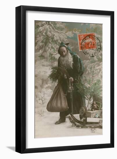 Postcard of Father Christmas, Sent on 24th December 1913-French Photographer-Framed Giclee Print