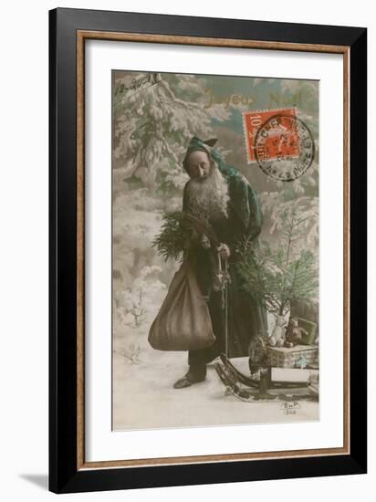 Postcard of Father Christmas, Sent on 24th December 1913-French Photographer-Framed Giclee Print