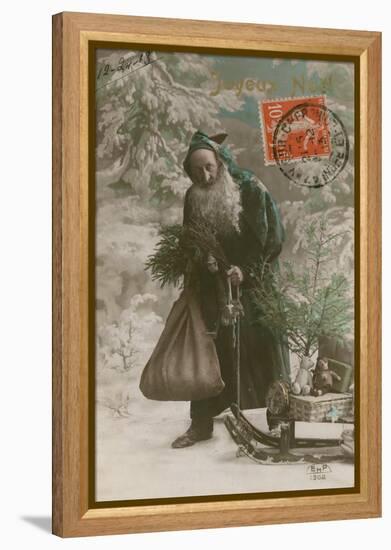 Postcard of Father Christmas, Sent on 24th December 1913-French Photographer-Framed Premier Image Canvas