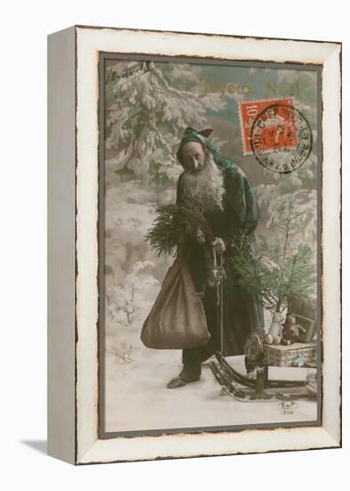 Postcard of Father Christmas, Sent on 24th December 1913-French Photographer-Framed Premier Image Canvas