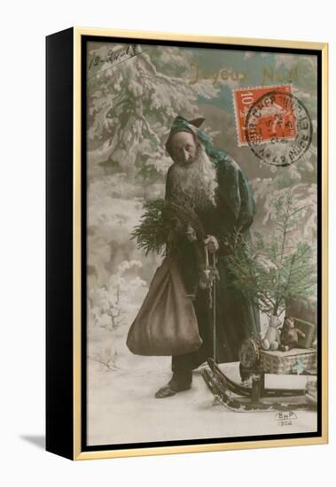 Postcard of Father Christmas, Sent on 24th December 1913-French Photographer-Framed Premier Image Canvas