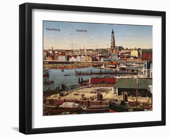 Postcard of Hamburg, c.1910-German School-Framed Photographic Print