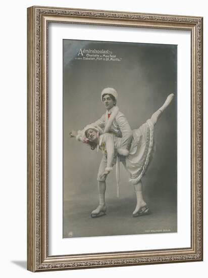 Postcard of Ice Skaters, Sent in 1913-German photographer-Framed Giclee Print