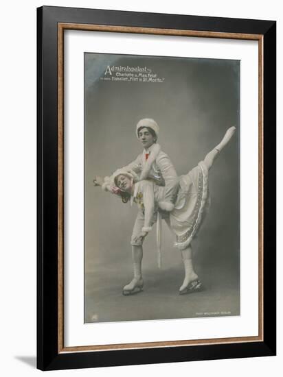 Postcard of Ice Skaters, Sent in 1913-German photographer-Framed Giclee Print