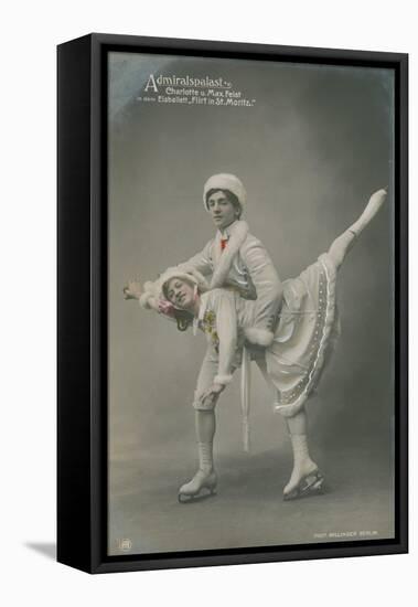 Postcard of Ice Skaters, Sent in 1913-German photographer-Framed Premier Image Canvas