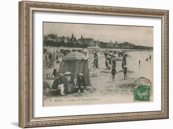 Postcard of the Beach and Boulevard St Georges, Royan, France Sent in 1913-French Photographer-Framed Giclee Print