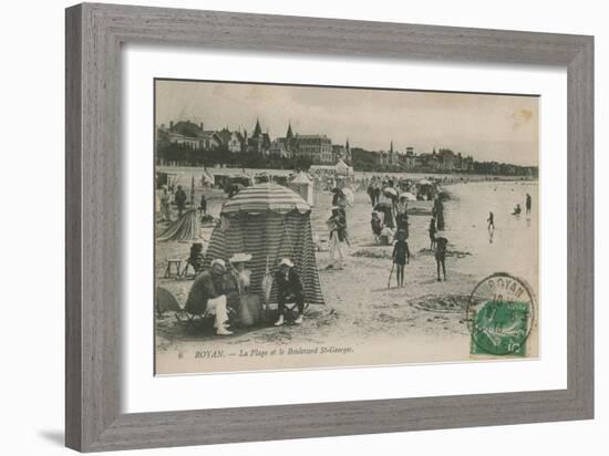 Postcard of the Beach and Boulevard St Georges, Royan, France Sent in 1913-French Photographer-Framed Giclee Print