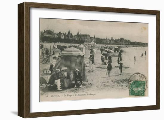 Postcard of the Beach and Boulevard St Georges, Royan, France Sent in 1913-French Photographer-Framed Giclee Print