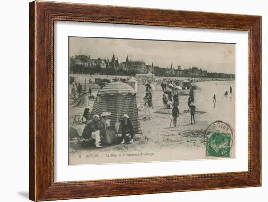 Postcard of the Beach and Boulevard St Georges, Royan, France Sent in 1913-French Photographer-Framed Giclee Print