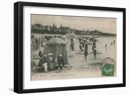 Postcard of the Beach and Boulevard St Georges, Royan, France Sent in 1913-French Photographer-Framed Giclee Print